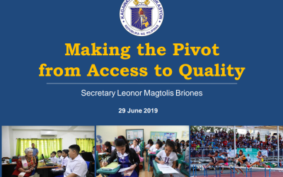 DepEd Making the Pivot from Access to Quality